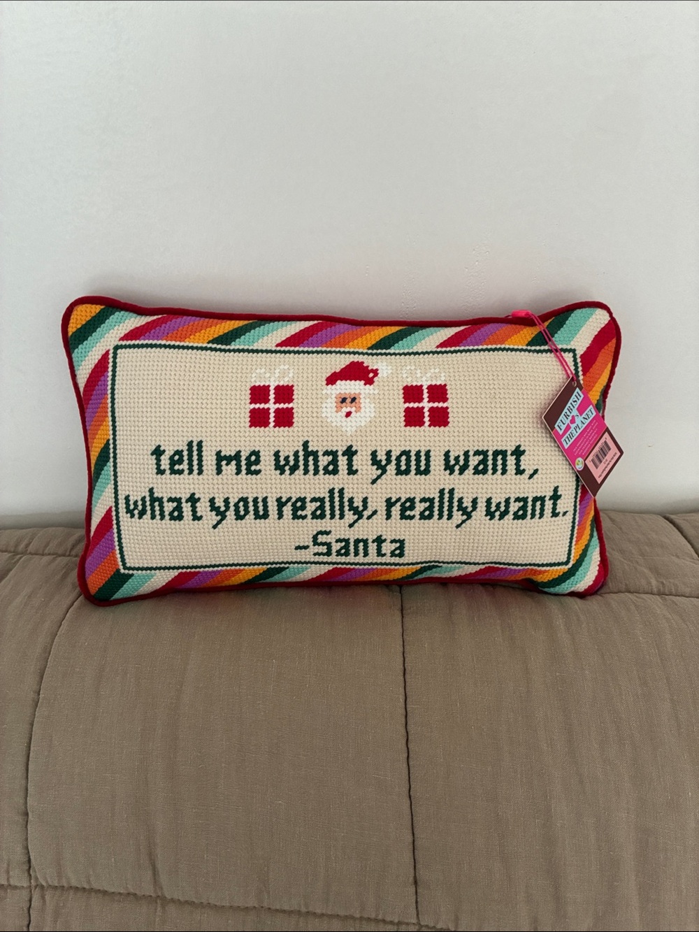 furnish holiday santa pillow